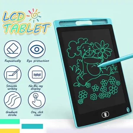 KIN 12 Inch Color Reusable and Erasable Writing Tablet for Kids Study.