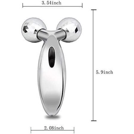 KIN 3D Facial Massager & Manual Roller For Face & Body (Silver)