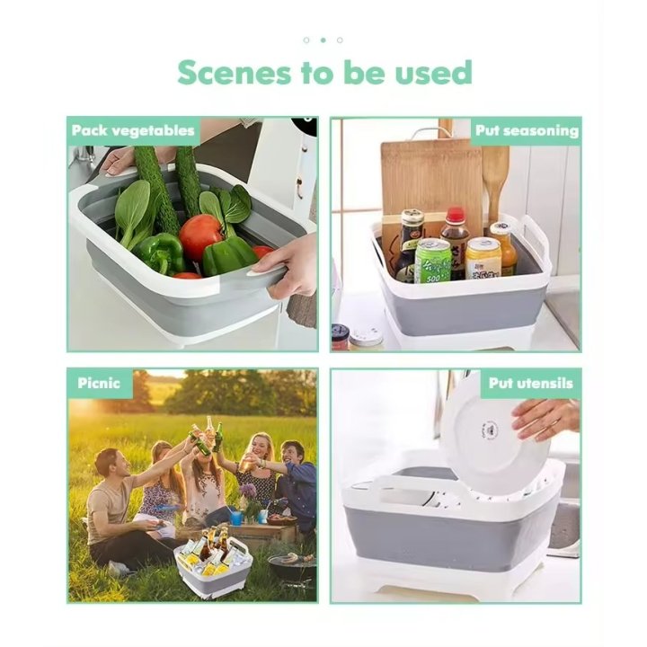 Imported White Foldable Sink Tray Multipurpose 4