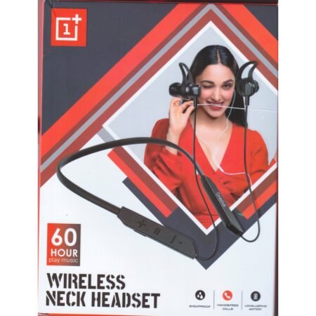 Kin 1+plus Wireless Neckband Playback Battery with Call Vibration Alert Bluetooth Headset (Grey, In the Ear)