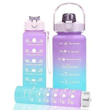Kin Unbreakable 3 Silicone Water Bottle for Home, Office, Gym 2000+1000ml+500 ml Bottle (Multicolor)