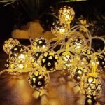 Kin 10 Yellow LEDs 4m Gold Steady Metal Peanut Lights for Decoration (Pack of 1).