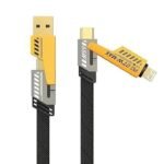 Kin 65W 1 Mtr. Fast Charging & Data Transfer 4 in 1 Socket Cable Compatible with all Mobiles Phone.