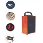 KIN Wooden Bluetooth High Bass Stereo Speaker with Mobile Holder & Fm.