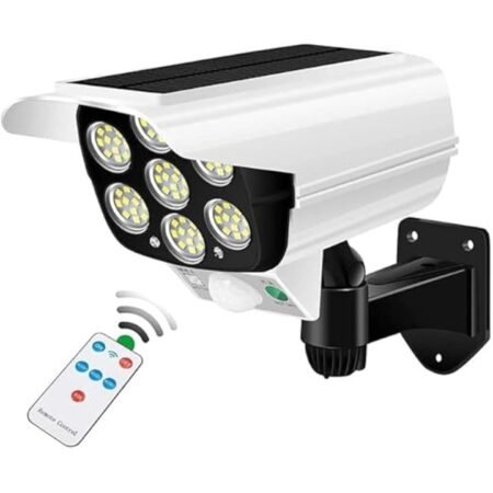 Kin Solar 77 Led Motion Sensor Fake Security Camera Shaped Wall Lamp with Remote.