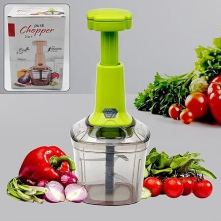Kin Powerful Manual Hand Held 2 in 1 Twister Push Chopper to Chop Fruits & Vegetables.