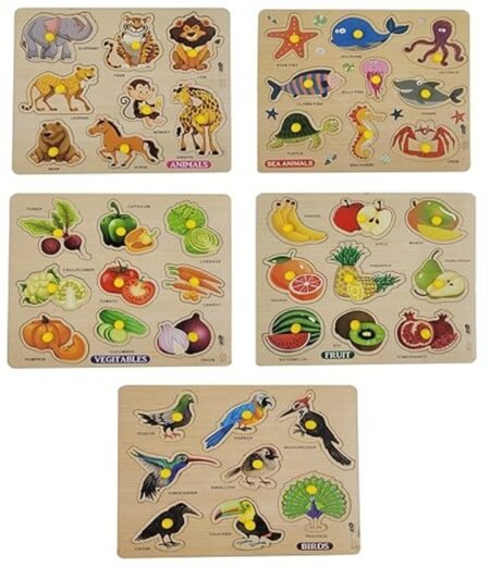KIN Counting Wooden Block  Jigsaw Puzzle Toy for Kids.