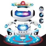 Kin 360-Degree Rotating Robot Space Dancer Humanoid Robot Toy With Music Light.