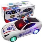 KIN Police 360 Degree Rotating Bump Toy Sound Car with Door Opening & Fun Flashing Lights In The Wheels for kids.