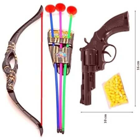 Kin Archery Bows and Arrows Toys Set for Kids With 3 Cup Suction Arrows & Quiver Outdoor Toy.